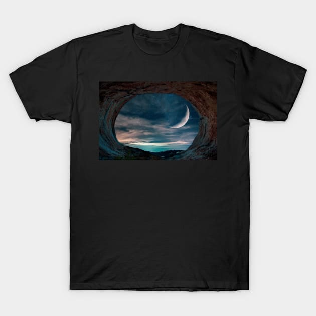 Moon Cave View T-Shirt by Unique Treats Designs